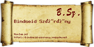 Bindseid Szörény névjegykártya