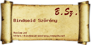 Bindseid Szörény névjegykártya